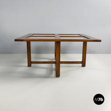 Carica l&#39;immagine nel visualizzatore di Gallery, Coffee table in wood and glass, 1980s

