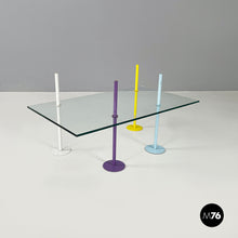 Load image into Gallery viewer, Coffe table in glass and metal rods, 1980s
