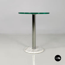 将图片加载到图库查看器，Coffee table in glass, steel and marble, 1980s
