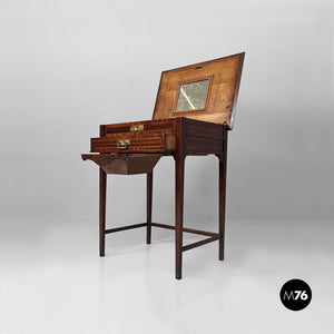 Console with mirror in wood, 1930s