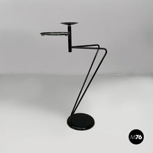 画像をギャラリービューアに読み込む, Coffe table with ashtray in black metal and glass, 1980s
