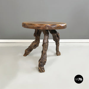 Rustic coffee table in wood and branches, 1950s