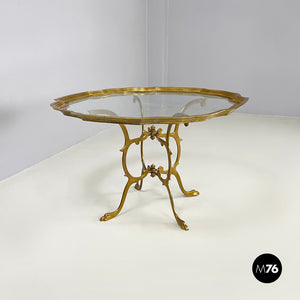 Coffee table in glass and brass, 1960s