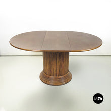 Carica l&#39;immagine nel visualizzatore di Gallery, Round or oval wooden dining table with extensions, 1960s
