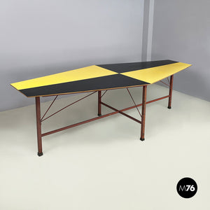 Dining table in wood, formica and iron, 1950s