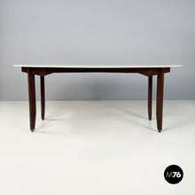 Charger l&#39;image dans la galerie, Dining table in marble, wood and bass, 1960s
