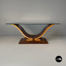 Load image into Gallery viewer, Dining table in wood and glass, 1930s
