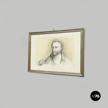 Carica l'immagine nel visualizzatore di Gallery, Portrait of a man in pencil on paper, 1960s
