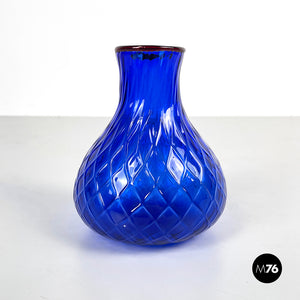 Red and blue Murano glass vase by Venini, 1990s