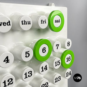 Light green rings for the perpetual wall calendar by Ring A Date, 2020s