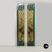 Charger l'image dans la galerie, Tall stained-glass windows with roses, 1910s
