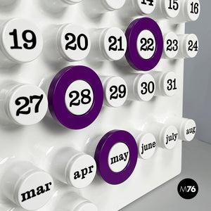 Purple rings for the perpetual wall calendar by Ring A Date, 2020s