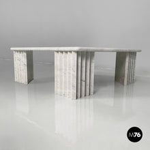 Load image into Gallery viewer, Rectangular coffe table in white marble by Carlo Scarpa, 1980s
