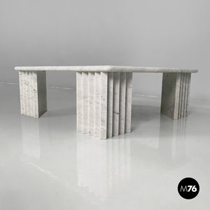 Rectangular coffe table in white marble by Carlo Scarpa, 1980s