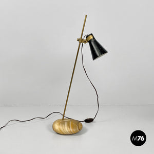 Brass and onyx table lamp LTA1 Sasso by Luigi Caccia Dominioni for Azucena, 1950s