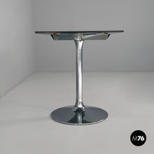 Carica l'immagine nel visualizzatore di Gallery, Coffee table in steel and smoked glass, 1970s
