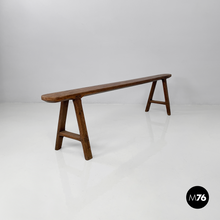 Carica l&#39;immagine nel visualizzatore di Gallery, Narrow solid wood bench, 1930s
