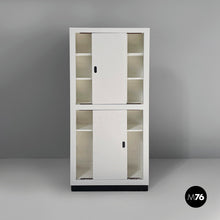 Charger l'image dans la galerie, Wardrobe in light grey and black wood, 1960s
