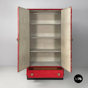 Wooden wardrobe with Murano glass handles, 1930s