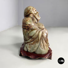 Load image into Gallery viewer, Buddha sculpture in jade and wood, 1950s
