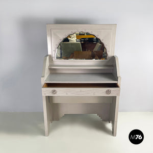 Console with mirror in gray wood by Gino Maggioni for Atelier Borsani Varedo, 1920-1930s