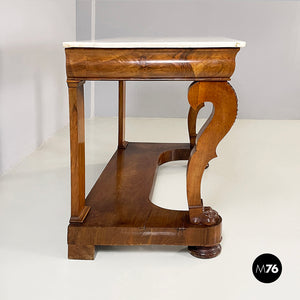 Wall console in marble and wood, early 1800s