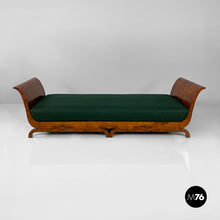 Carica l&#39;immagine nel visualizzatore di Gallery, Daybed in green fabric and wood, 1940s
