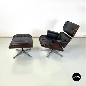 Armchair and ottoman 670 and 671 by Charles and Ray Eames for Herman Miller, 1970s