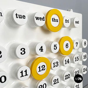 Yellow rings for the perpetual wall calendar by Ring A Date, 2020s