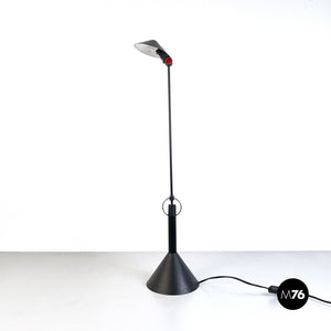 Adjustable black metal table lamp, 1980s