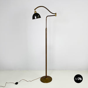 Floor lamp in brass and metal, 1940s