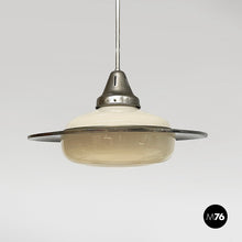 将图片加载到图库查看器，Chandelier in opaline glass and metal, 1930s
