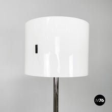 Carica l&#39;immagine nel visualizzatore di Gallery, Floor lamp in burnished metal and white plexiglass, 1970s
