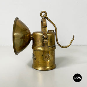 Miner's lantern in bass, late 1800s-early 1900s