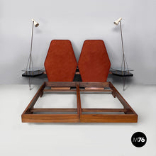 画像をギャラリービューアに読み込む, Bed with bedside tables and lamps by Arredamenti Dell'Orso, 1950s
