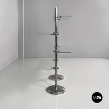 Load image into Gallery viewer, Bookcase in metal and glass, 1980s
