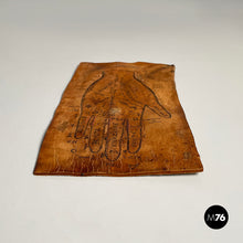 画像をギャラリービューアに読み込む, Leather sheet with hand drawing, 1950-1990s
