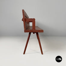 画像をギャラリービューアに読み込む, Bench in red wood, 1930s
