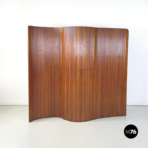 Self-supporting wooden screen by Baumann, 1950s