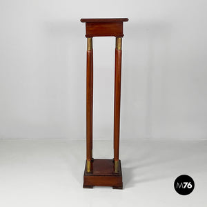 Pedestal in wood and brass, mid 1800s