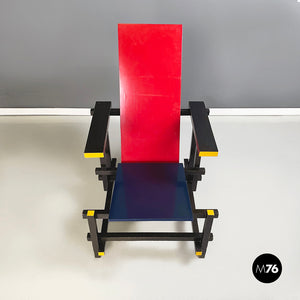 Armchair Red and Blue by Gerrit Thomas Rietveld for Cassina, 1971