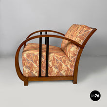 Load image into Gallery viewer, Armchairs in wood and fabric, 1930s
