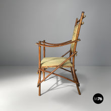 Carica l'immagine nel visualizzatore di Gallery, Armchairs in fabric and bamboo, 1930s
