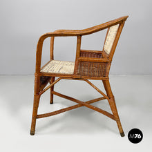 Load image into Gallery viewer, Armchairs in rattan and straw, 1960s
