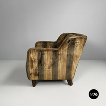 Charger l'image dans la galerie, Striped velvet armchairs, 1930s
