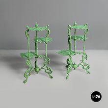 Charger l'image dans la galerie, Plant stand tables in green cast iron, 1930s
