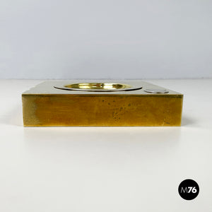 Square ashtray in brass, 1960s