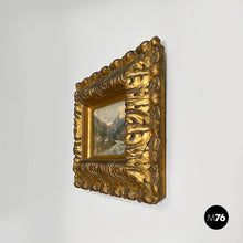 Load image into Gallery viewer, Oil painting with golden plaster frame, 1950s
