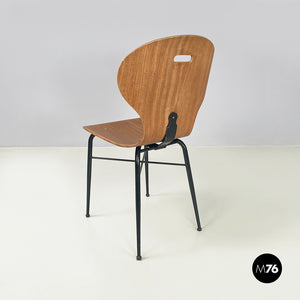 Chair in wood and black metal, 1960s