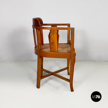 Carica l'immagine nel visualizzatore di Gallery, Tub chair in wood and straw, 1930s
